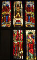 Michaels stained glass windows from St Stephan Herzog's Chapel of Vienna at Historical Museum of City of Vienna. Vienna, Austria.