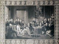 Congress of Vienna 1815-15 engraving by Jean Baptiste Isabey & Jean Godefroy at Historical Museum of City of Vienna. Vienna, Austria.