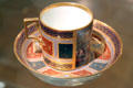 Coffee cup by Viennese Porcelain Manufacture at Historical Museum of City of Vienna. Vienna, Austria.