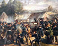 Battle of Taborbrücke on Leopoldstadt on Oct. 6, 1848, during uprising against Emperor Ferdinand painting by Bonaventura Emler at Historical Museum of City of Vienna. Vienna, Austria.