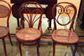 collection of café bentwood & canned chairs at Historical Museum of City of Vienna. Vienna, Austria.