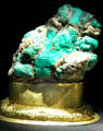 Montezuma's emeralds given to Cortes on a gold base at Museum of Natural History. Vienna, Austria.
