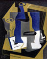 Carafe, glass & journal painting by Juan Gris at Museum Moderne Kunst. Vienna, Austria.