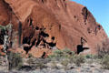 Caves on face of Uluru. Australia.