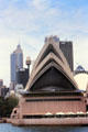 Triangular front of Sydney Opera House. Sydney, Australia.