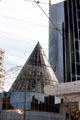 Sphere, cone & rectangle architecture of Daimaru Building in Melbourne. Melbourne, Australia.
