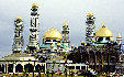 New Mosque with gold domes in Bandar Seri Begawan. Brunei.