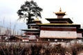 Multiple roofed Kyichu Lhakhang temple in Paro. Bhutan.