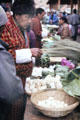 Cheese and eggs for sale at the Saturday market in Thimpu. Bhutan.