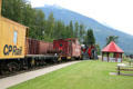 Rolling stock collection at Revelstoke Railway Museum. Revelstoke, BC.