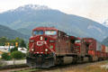 Canadian Pacific train rolls through Revelstoke. Revelstoke, BC