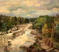Petawawa River painting by Jack Shadbolt at Art Gallery of Greater Victoria. Victoria, BC.