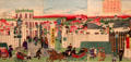 Scenic view of Tokyo with Court of Justice building ukiyo-e woodblock print by Utagawa Hiroshige III at Art Gallery of Greater Victoria. Victoria, BC.