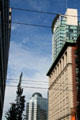 View along Hornby Street to Canada Place & Terminal City Club Tower. Vancouver, BC.