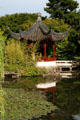 Chinese garden with water lilies at Dr. Sun Yat-Sen Park. Vancouver, BC.