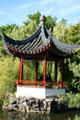 Hexagonal Chinese pavilion at Dr. Sun Yat-Sen Park. Vancouver, BC.
