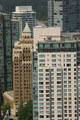Marine Building & Terminal City Club Tower from Harbour Centre observation deck. Vancouver, BC.
