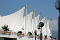 Five fiberglass sails of Canada Place. Vancouver, BC.