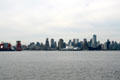 Skyline of Vancouver from harbour. Vancouver, BC.