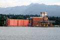 Colored silos of North Vancouver. Vancouver, BC.