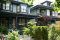 Victorian houses in Roedde House heritage neighborhood. Vancouver, BC.