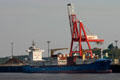 Container ship beside crane. Saint John, NB.