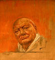 Study of Sir Winston Churchill by Graham Vivian Sutherland at Beaverbrook Art Gallery. Fredericton, NB.