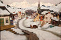 Village in Laurentian Mountain painting by Clarence Gagnon of Montreal at National Gallery of Canada. Ottawa, ON.