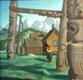 Totem Pole, Gitsegukla painting by Edwin Holgate of Montreal Group of Seven member at National Gallery of Canada. Ottawa, ON