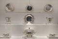 Collection of French Canadian silver table service pieces at National Gallery of Canada. Ottawa, ON.