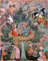 Alexander the Great in Tree Pavilion watercolor from India at Aga Khan Museum. Toronto, ON.