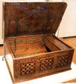 Inlaid wooden box from Spain at Aga Khan Museum. Toronto, ON.