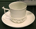 Chocolate cup & trembleuse saucer by Höchst of Frankfurt am Main at Gardiner Museum. Toronto, ON