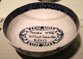Pearlware transfer punch bowl with 'Success to Wm Pitt - God Save the King' from Staffordshire, England at Gardiner Museum. Toronto, ON.