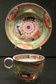 Bone china teacup & saucer by Minton of Stoke-on-Trent, England at Gardiner Museum. Toronto, ON.