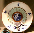 Bone china plate in Japonesque style by Minton of Stoke-on-Trent, England at Gardiner Museum. Toronto, ON.