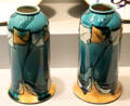 Earthenware vases in Secessionist style by Minton of Stoke-on-Trent, England at Gardiner Museum. Toronto, ON.