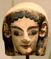 Etruscan terracotta roof antefix with female head probably from Caere at Royal Ontario Museum. Toronto, ON.