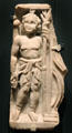 Roman marble funerary sculpture with cupid holding a torch at Royal Ontario Museum. Toronto, ON.