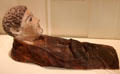 Roman Egyptian full mummy mask of man painted on plaster at Royal Ontario Museum. Toronto, ON.