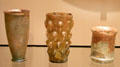 Glass beakers from Syria or Palestine at Royal Ontario Museum. Toronto, ON.