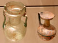 Blown glass jar from Palestine & jug from Syria or Palestine at Royal Ontario Museum. Toronto, ON.