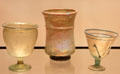 Blown glass goblets & beaker from Palestine at Royal Ontario Museum. Toronto, ON.