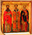 Sts Basil, John Chrysostom, & Gregory Nazianzus tempera painting from Northern Greece at Royal Ontario Museum. Toronto, ON.