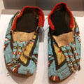 Lakota or Assiniboine beaded moccasins at Royal Ontario Museum. Toronto, ON.