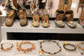 Alberta Blackfoot tribal moccasins, boots & necklaces at Royal Ontario Museum. Toronto, ON.