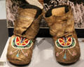 Alberta Blackfoot moccasins with northern lights or white man dancing design at Royal Ontario Museum. Toronto, ON.
