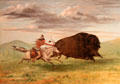 Indian Killing Buffalo with Bow & Arrow painting by George Catlin at Royal Ontario Museum. Toronto, ON.