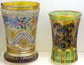Stained & enameled glass beakers from Vienna & Bohemia at Royal Ontario Museum. Toronto, ON