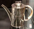 Cymric teapot in silver with ivory by Archibald Knox & made for Liberty & Co by W.H. Haseler at Royal Ontario Museum. Toronto, ON.
